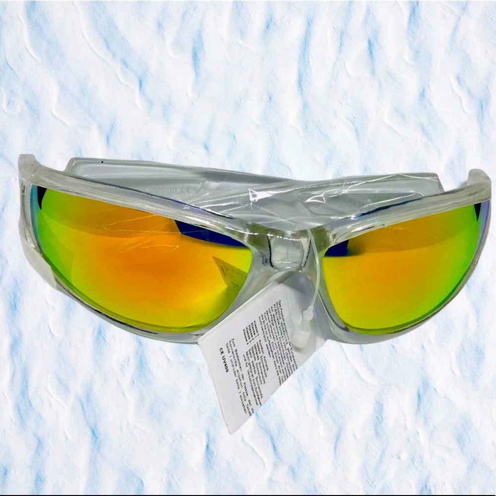 Sleek Clear Frame Mirror Orange Yellow Sunglasses ✨Host Pick✨